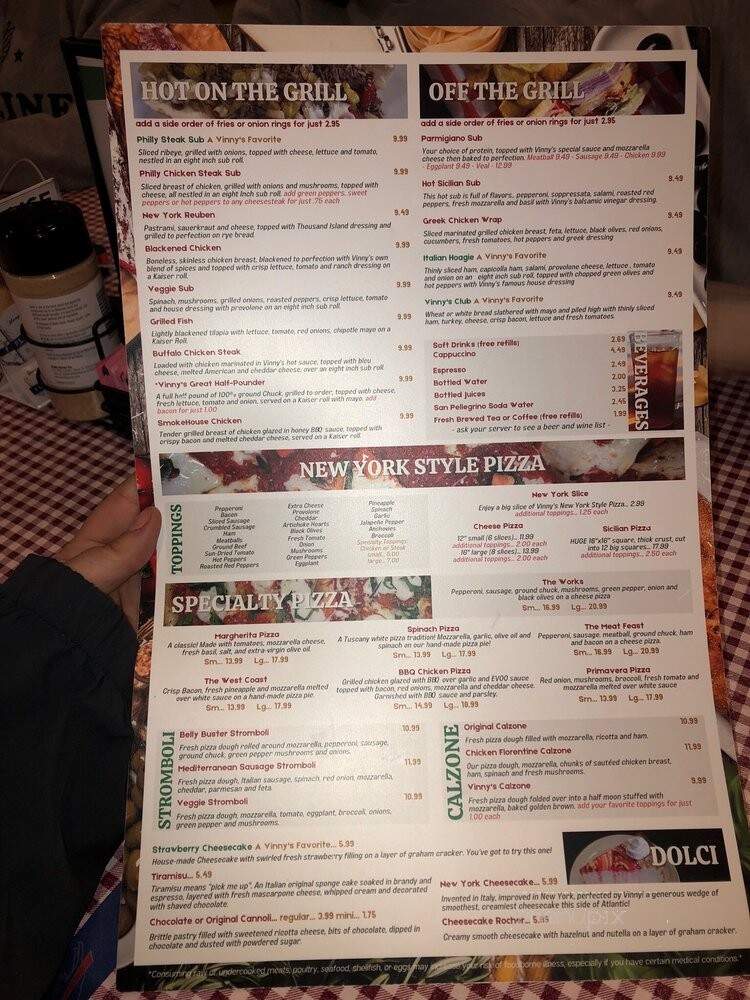 Vinny's Italian Grill & Pizzeria - Lynchburg, VA menu_pic