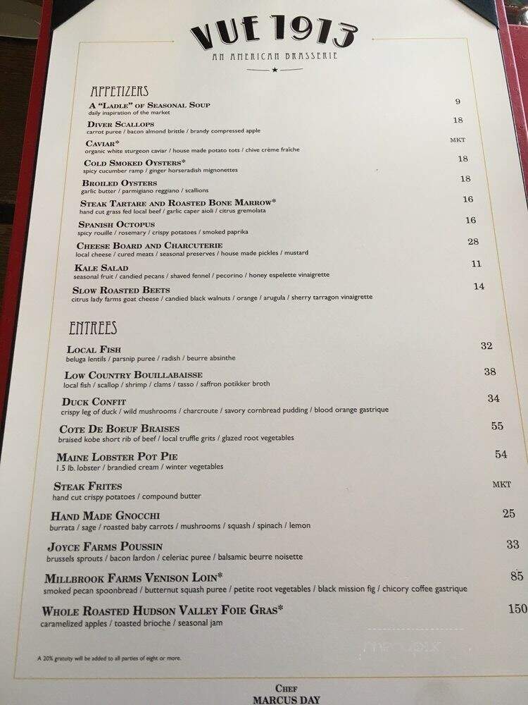Vue 1913 - Asheville, NC menu_pic