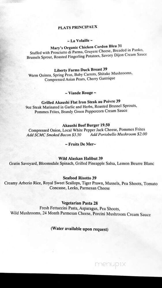 Walter Hansel Wine & Bistro - Santa Rosa, CA menu_pic