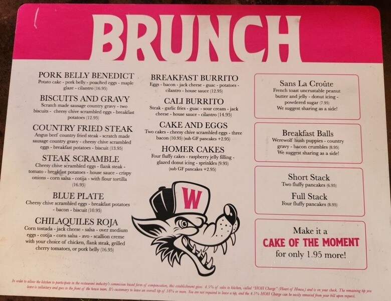 Werewolf - San Diego, CA menu_pic