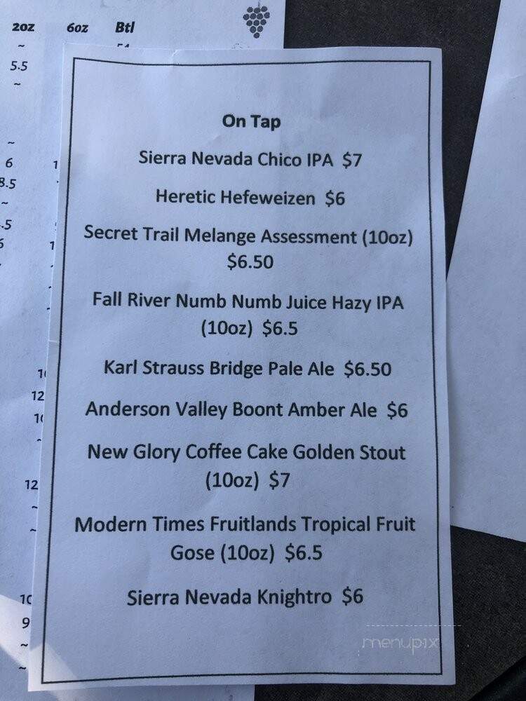 Wine Time - Chico, CA menu_pic