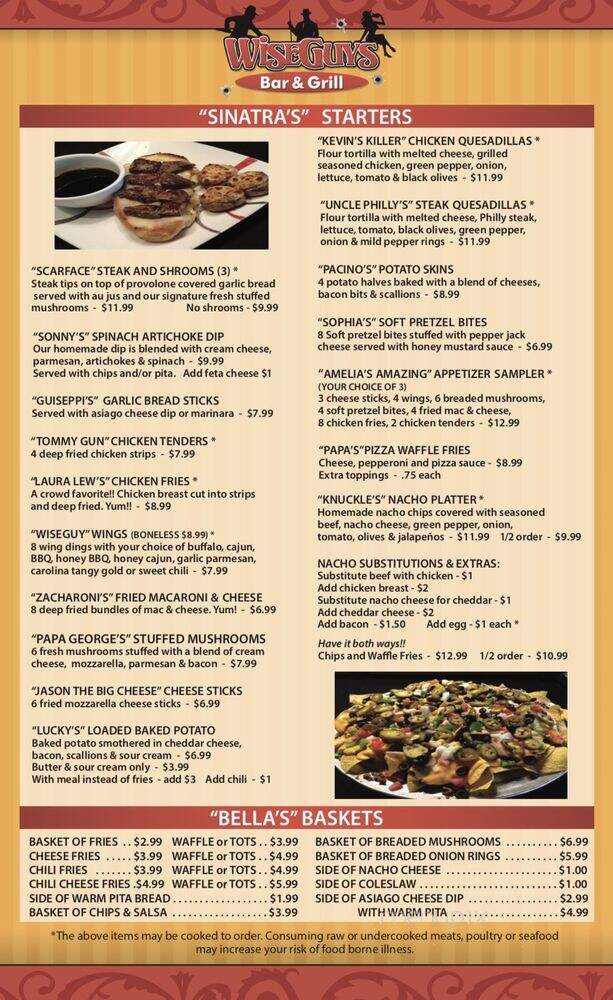Wiseguys Bar & Grill - Clinton Township, MI menu_pic