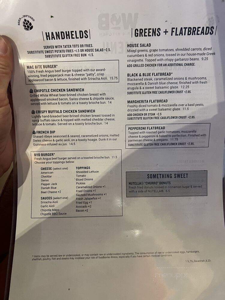 World of Beer - Savannah, GA menu_pic