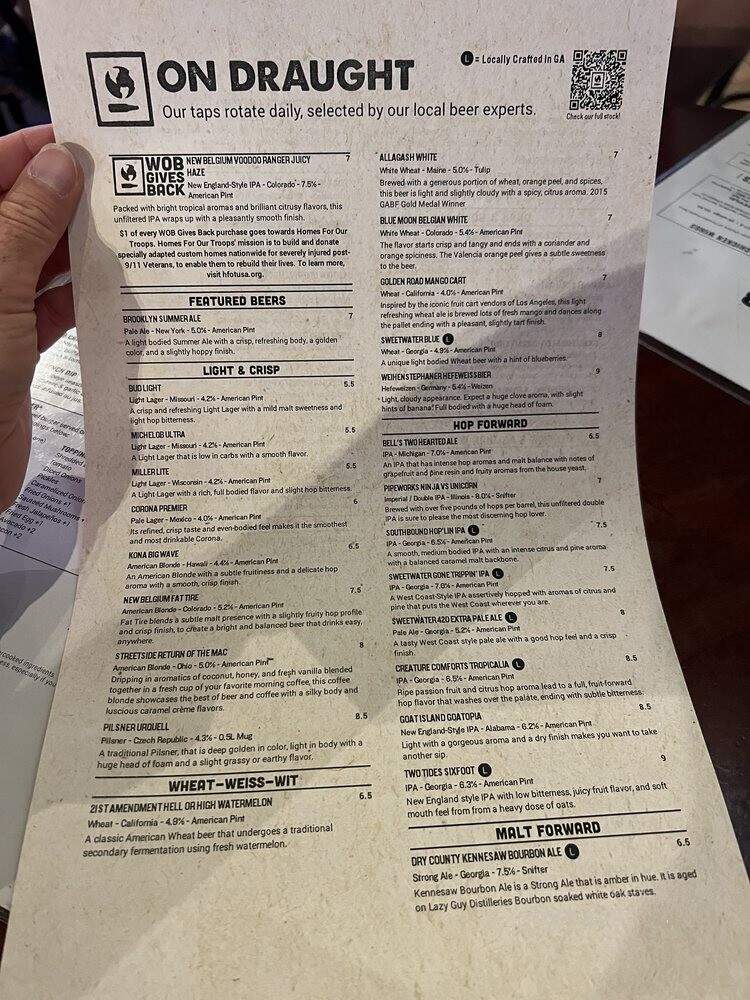 World of Beer - Savannah, GA menu_pic