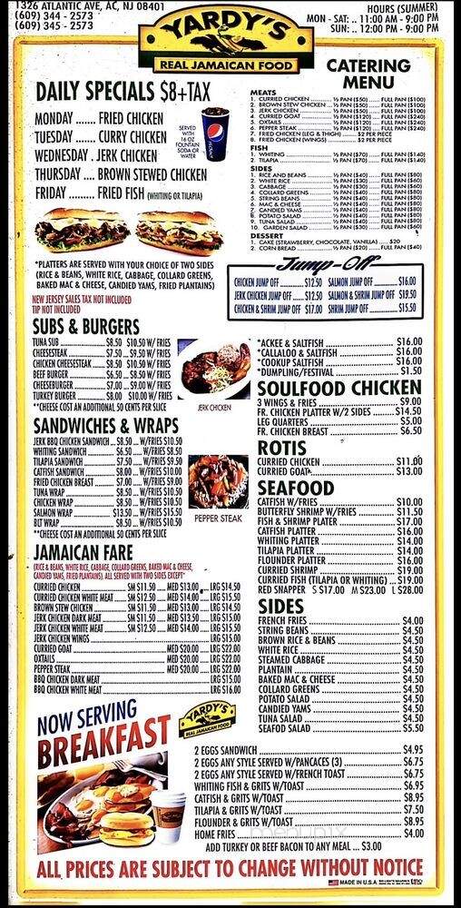 Yardy - Atlantic City, NJ menu_pic