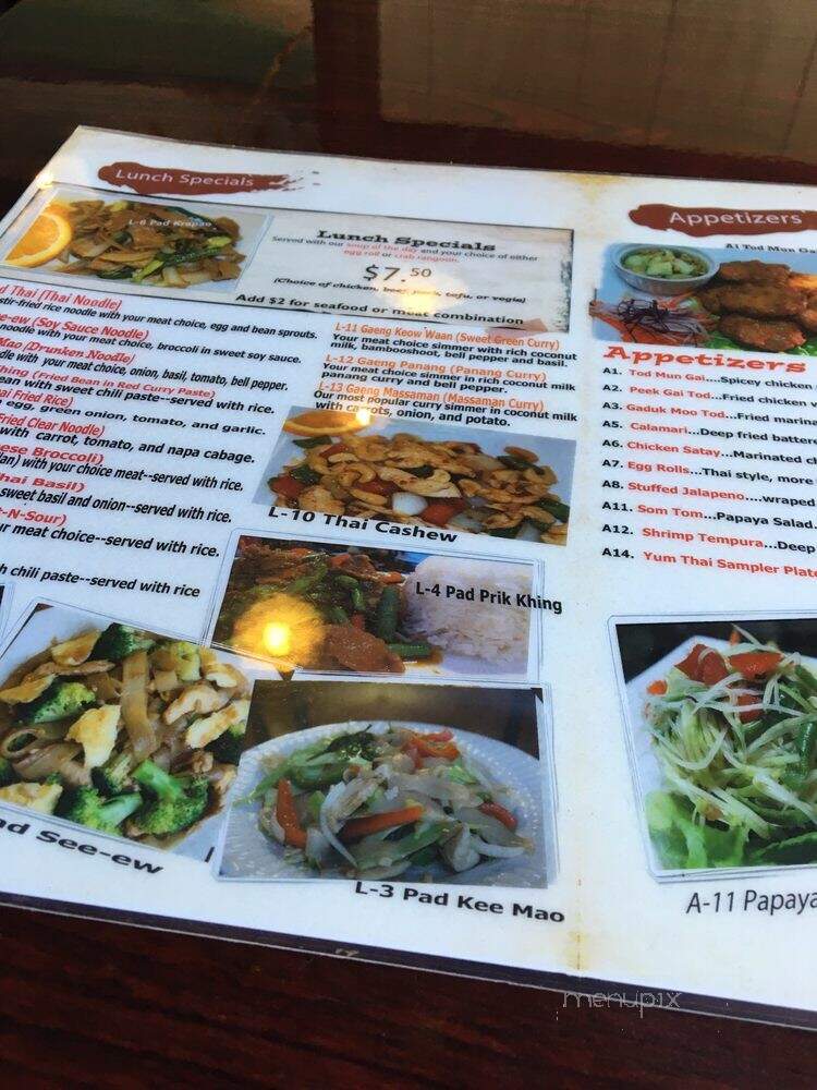 Yum Thai - San Antonio, TX menu_pic