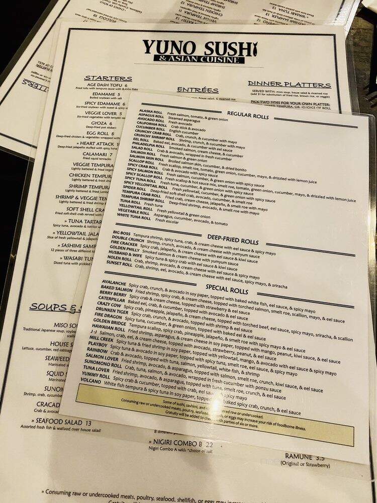 Yuno Sushi - Nolensville, TN menu_pic
