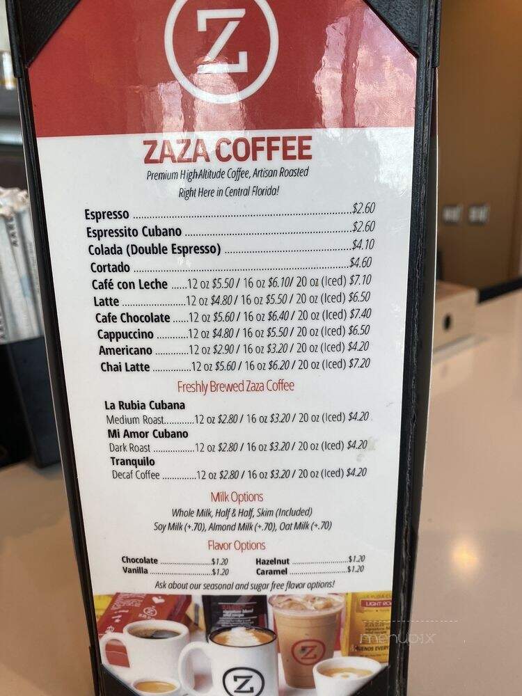 ZaZa Cuban Coffee - Orlando, FL menu_pic