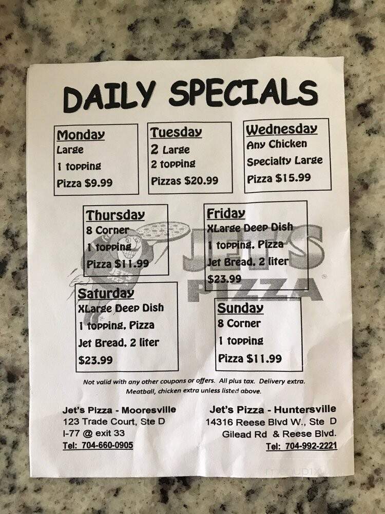 Jet's Pizza - Mooresville, NC menu_pic