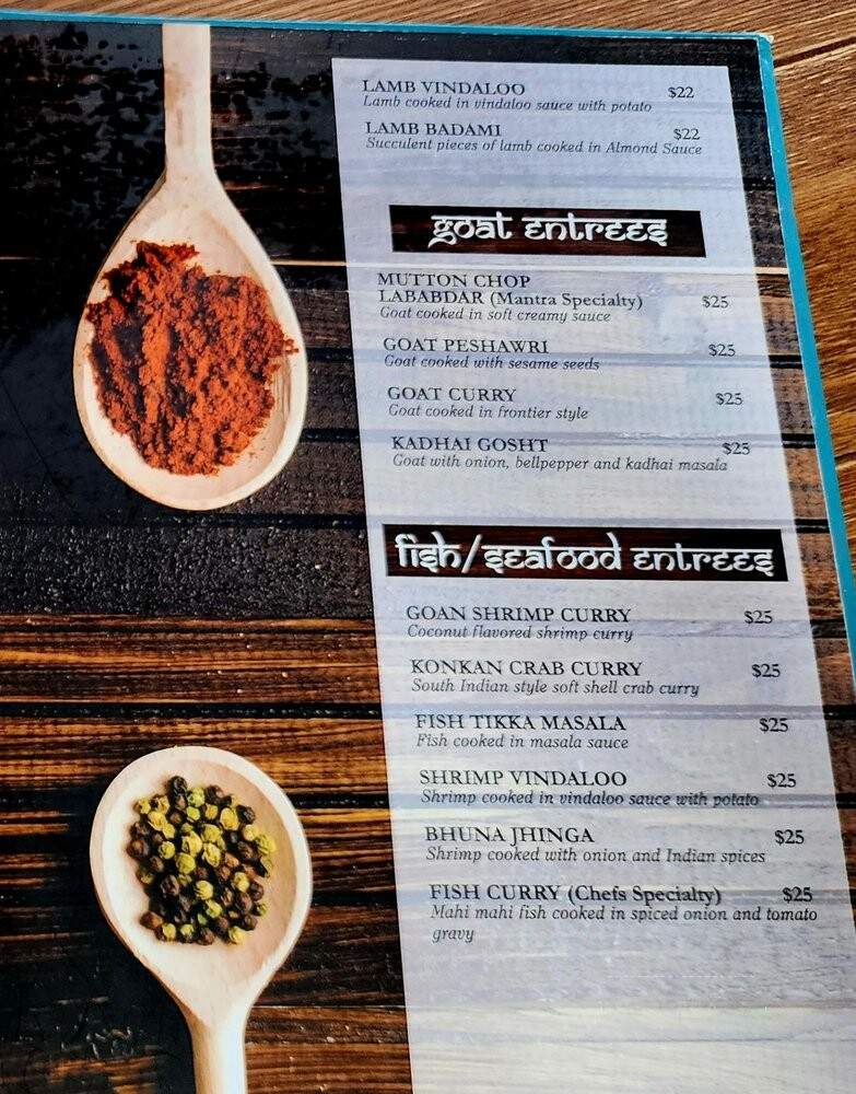 Mantra Indian Restaurant - Schiller Park, IL menu_pic
