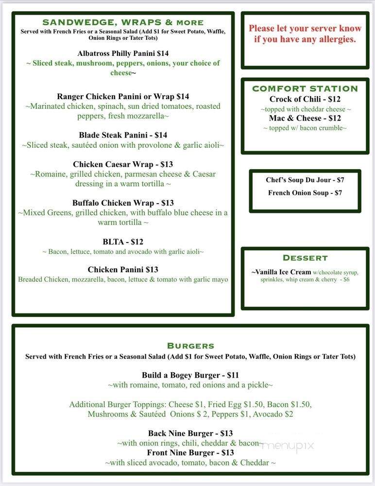 Back Nine Indoor Golf - Cortlandt, NY menu_pic