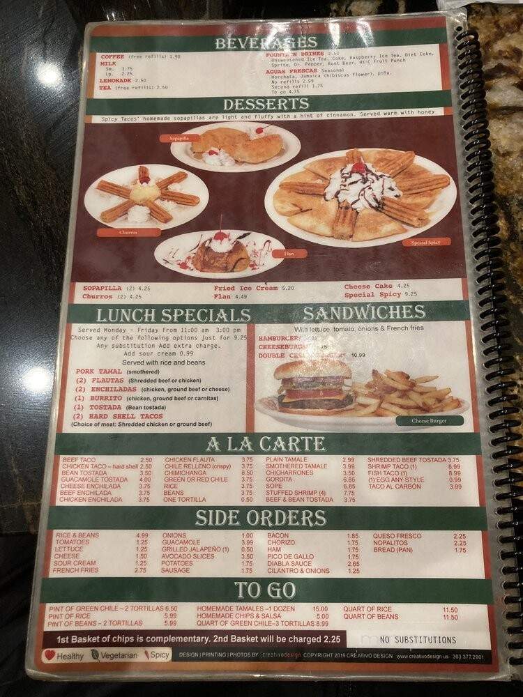 Taqueria Spicy Tacos - Brighton, CO menu_pic