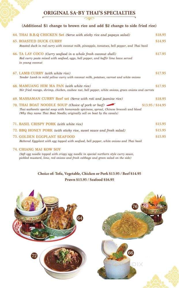 Sa-By Thai - San Jose, CA menu_pic