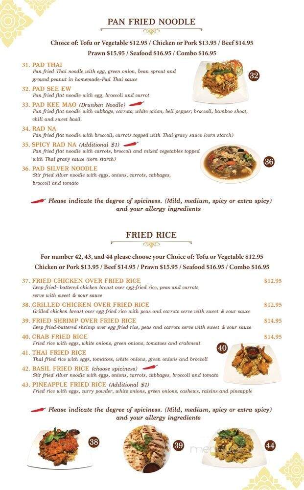 Sa-By Thai - San Jose, CA menu_pic