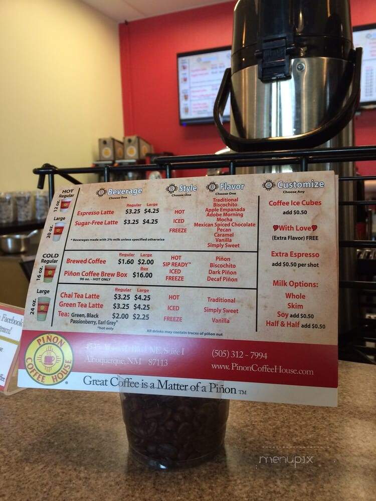 Pinon Coffee House - Albuquerque, NM menu_pic