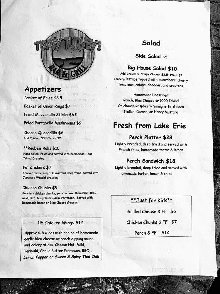 Topsy Turkey's Bar & Grill - Put In Bay, OH menu_pic
