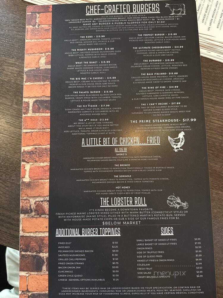 5280 Burger Bar - Denver, CO menu_pic