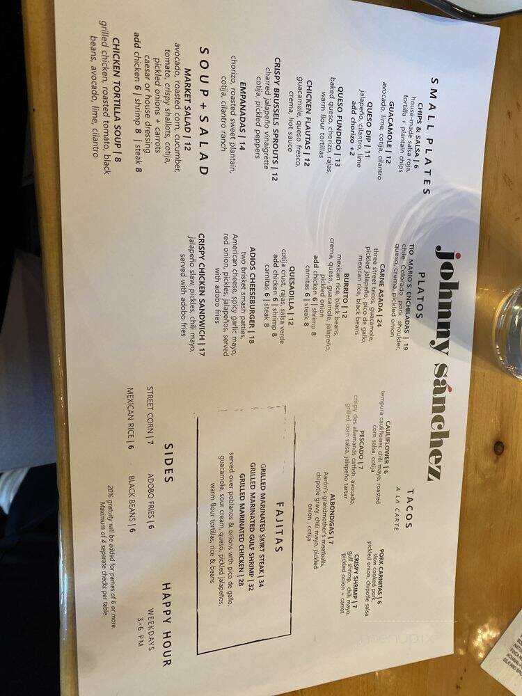 Johnny Sanchez - New Orleans, LA menu_pic