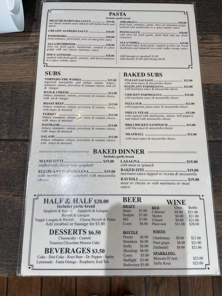 Little Italy Pizzeria & Pasta - San Diego, CA menu_pic