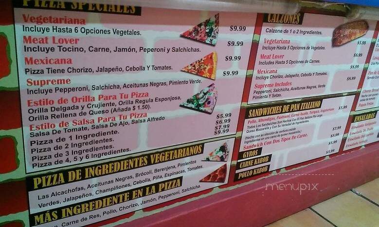 Baja Pizzeria - San Diego, CA menu_pic