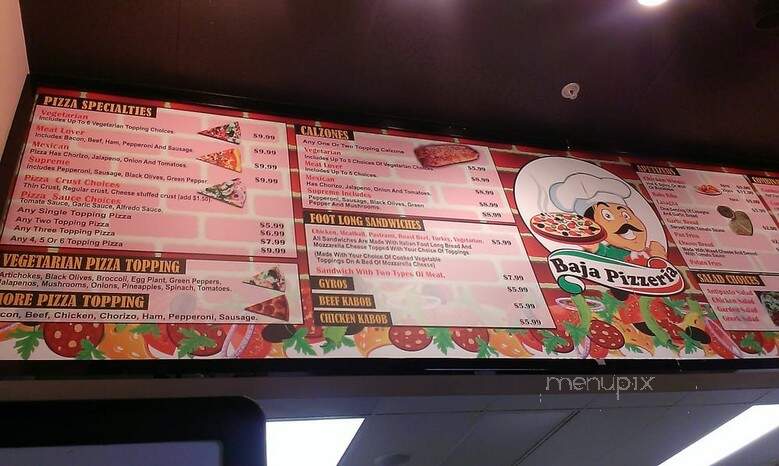Baja Pizzeria - San Diego, CA menu_pic