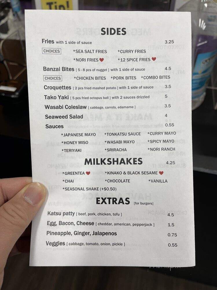 Katsu Burger - Bellevue, WA menu_pic