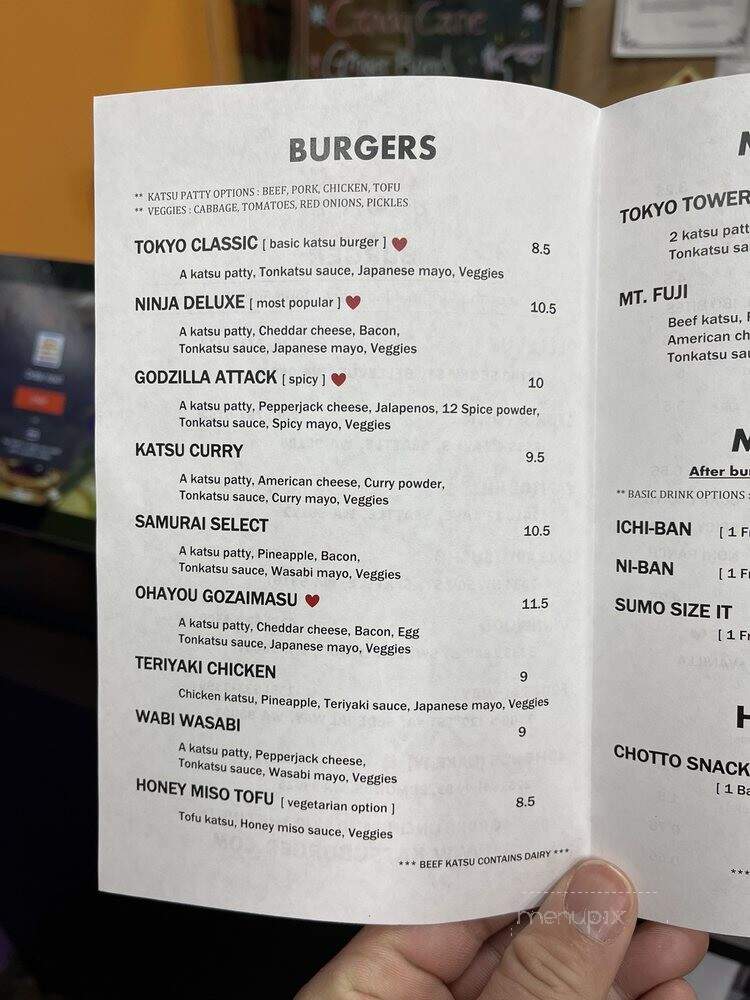 Katsu Burger - Bellevue, WA menu_pic