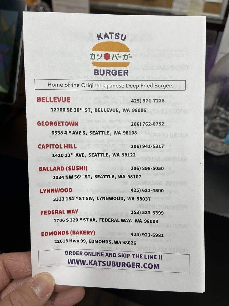 Katsu Burger - Bellevue, WA menu_pic