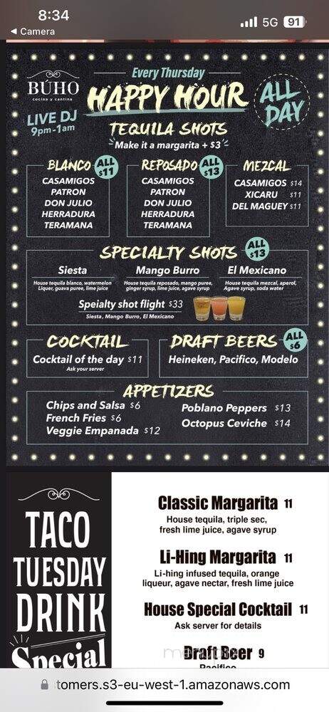 Buho Cantina Y Cocina - Honolulu, HI menu_pic