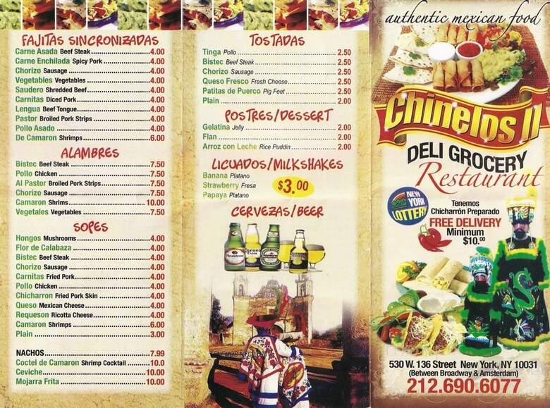 Chinelos II - New York, NY menu_pic