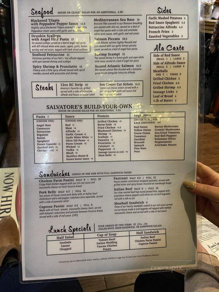 Salvatore's Fresh Ristorante Italiano - Ozark, MO menu_pic