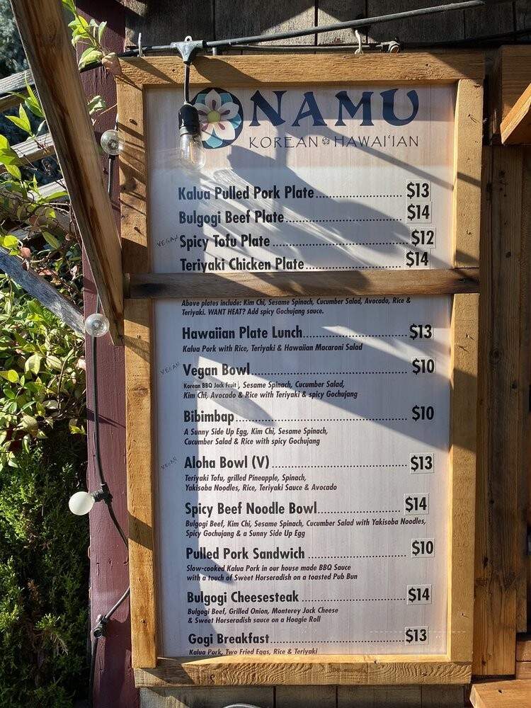 Namu Korean & Hawaiian - Portland, OR menu_pic