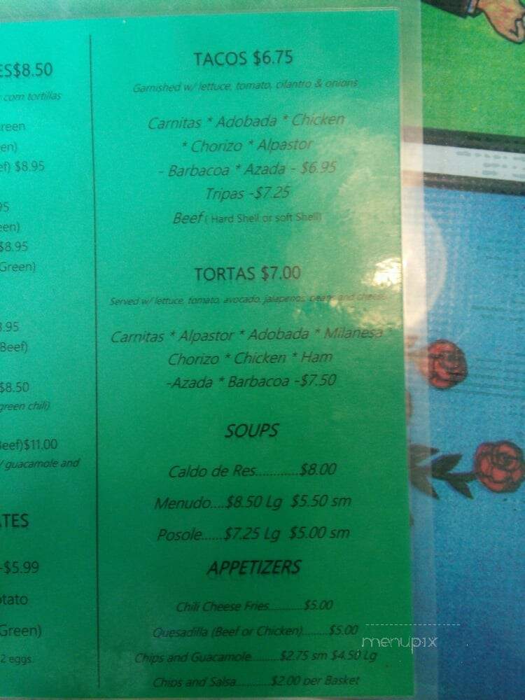 El Nopalito Mexican Food - Denver, CO menu_pic