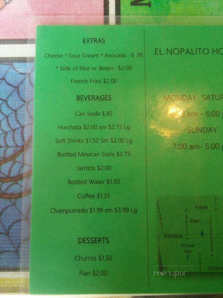 El Nopalito Mexican Food - Denver, CO menu_pic