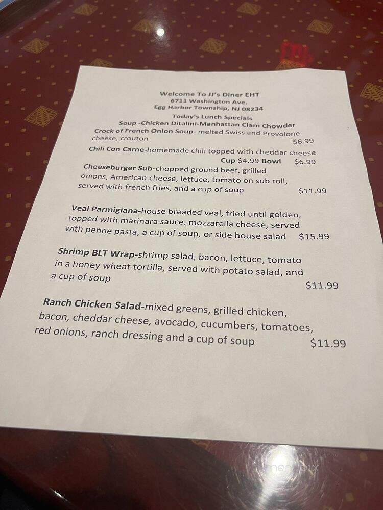 Jj's Diner - Pleasantville, NJ menu_pic