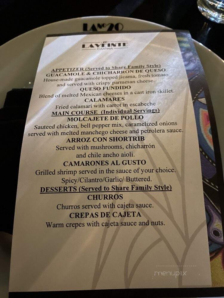 Cantina la Veinte - Miami, FL menu_pic