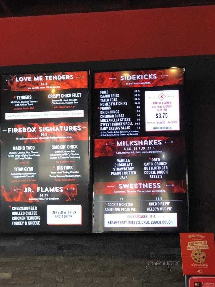 Firebox Grill - Chattanooga, TN menu_pic