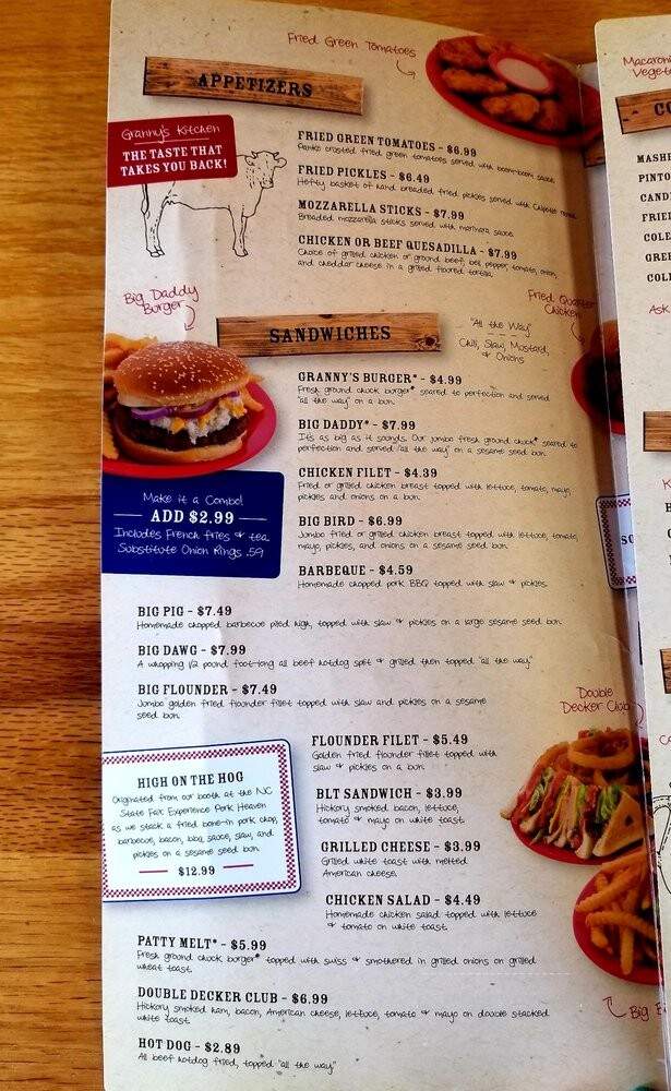 Granny's Kountry Kitchen - South Point, OH menu_pic