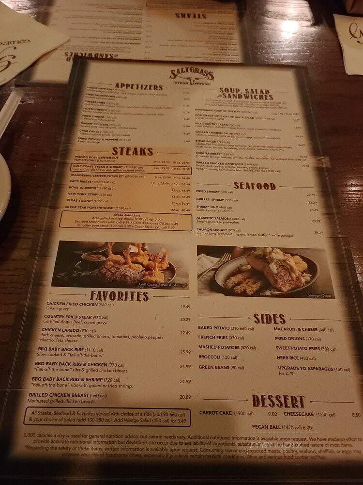 Saltgrass Steak House - Lake Charles, LA menu_pic