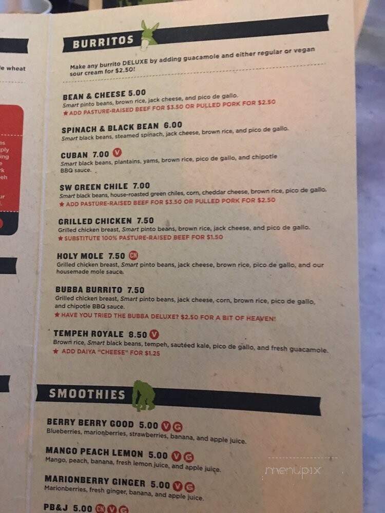 Laughing Planet Cafe - Lake Oswego, OR menu_pic