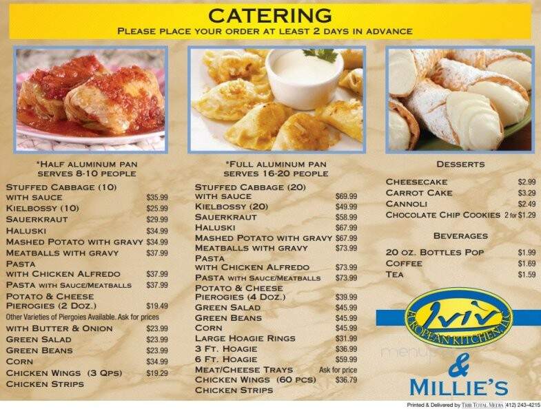 Lviv European Kitchen - Coraopolis, PA menu_pic