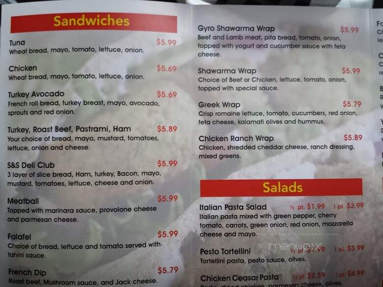 S&S Deli - Fairfield, CA menu_pic