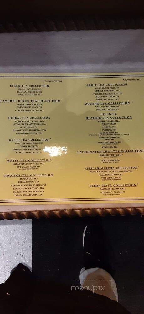 Serengeti Teas & Spices - New York, NY menu_pic