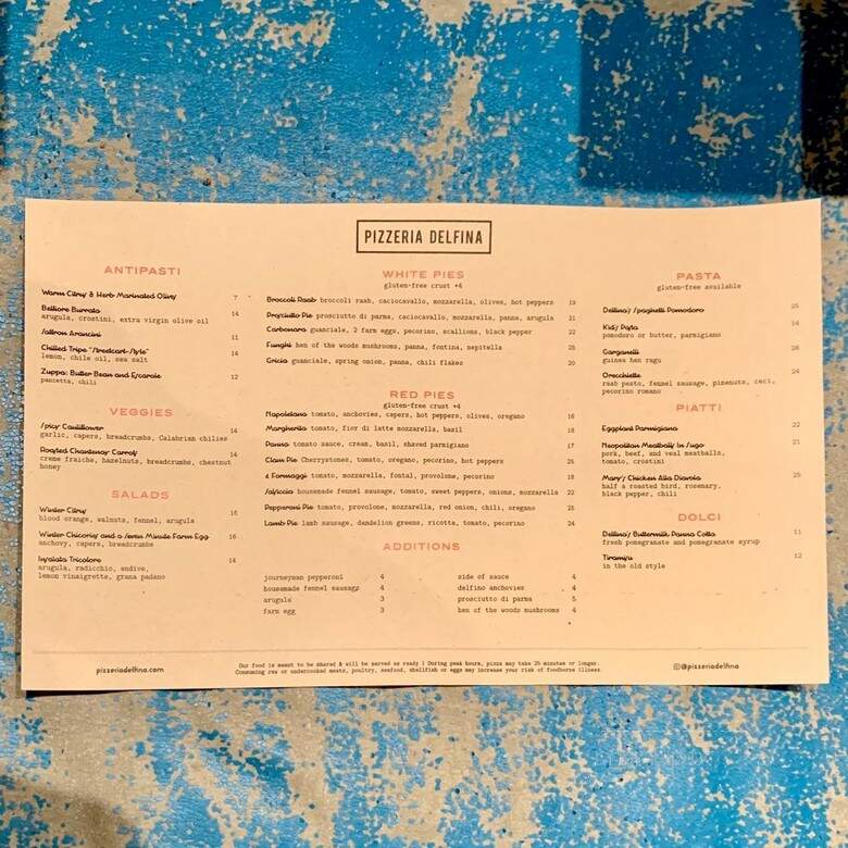 Pizzeria Delfina - Palo Alto, CA menu_pic