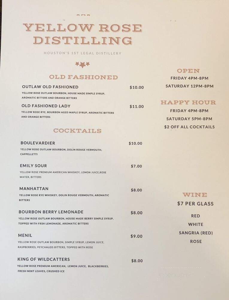 Yellow Rose Distilling - Houston, TX