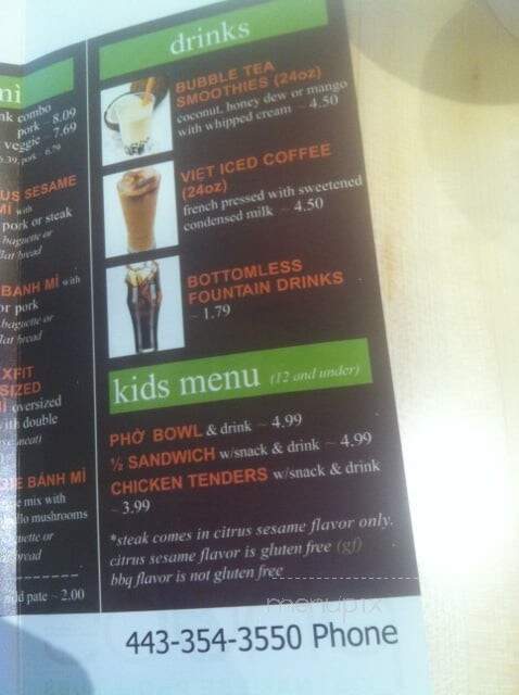 Phubs - Hanover, MD menu_pic