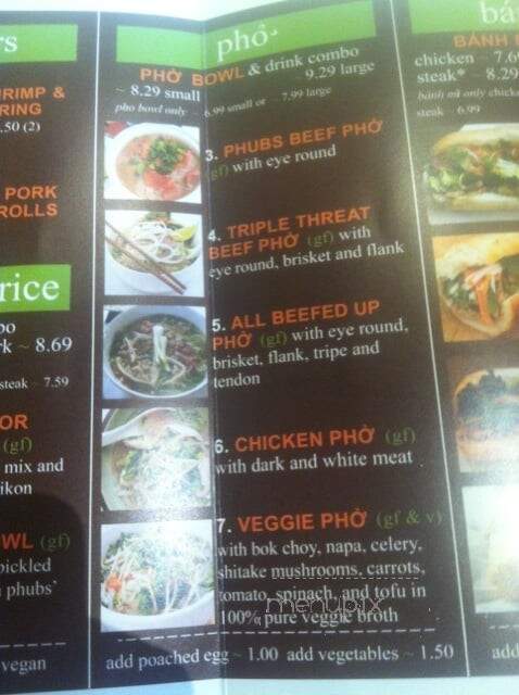 Phubs - Hanover, MD menu_pic