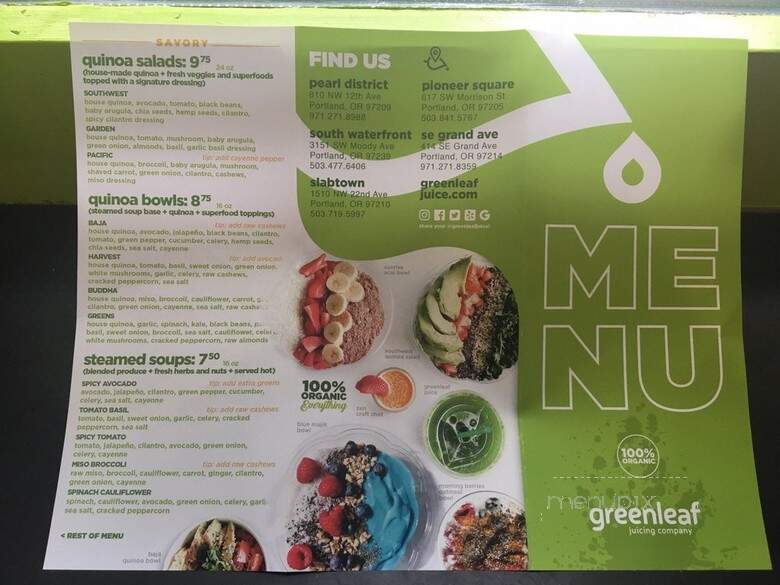 Greenleaf - Portland, OR menu_pic