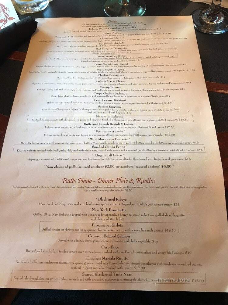 Bello Cucina - Marshall, MN menu_pic