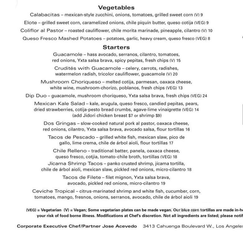 Mercado - Los Angeles, CA menu_pic